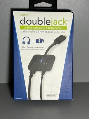   Doublejack 3.5mm Audio Jack & USB Adapter for iPhone iPad - New Boxed