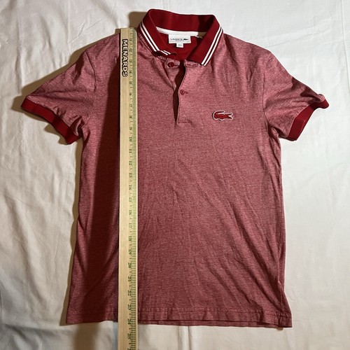 Lacoste Authentic All Red Garment Dyed Casual Collared Polo Shirt Men S Regular - 第 3/6 張圖片