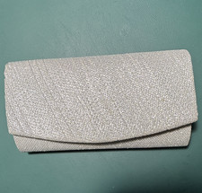 Charming Charlie Silver Glitter Small Clutch Crossbody Chain Strap Magnetic