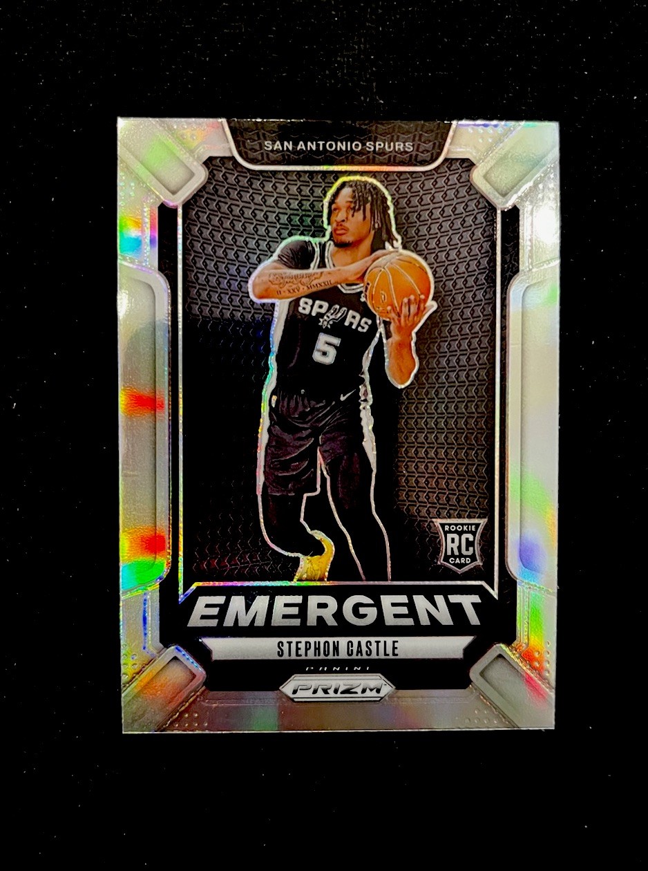 Panini 2024-25 Prizm Emergent silver Stephon Castle #29 San Antonio Spurs  
