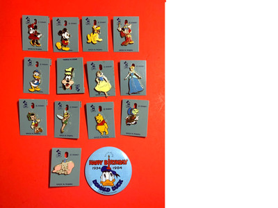 14 Authentic 1990 Disney Pins Fantasia Tinkerbell Mickey Minnie Dumbo Pluto Tags