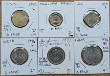 Lot 6 Different Old India Coins 1959-1976 Vintage World Foreign !! D