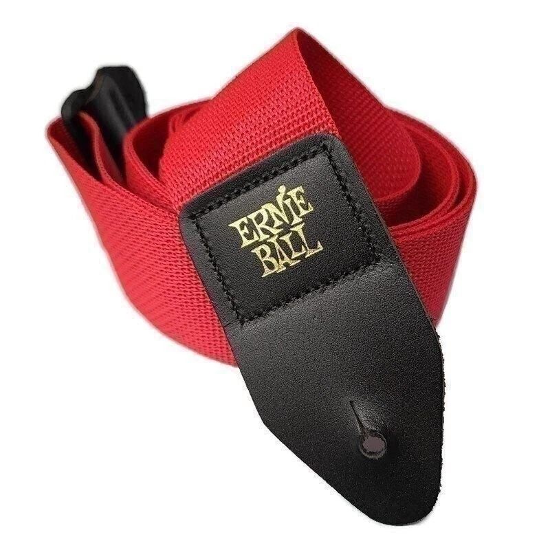 Ernie Ball Polypro Guitar Strap Leather Tab Acoustic Electric Black Red and More - Image 4 of 4