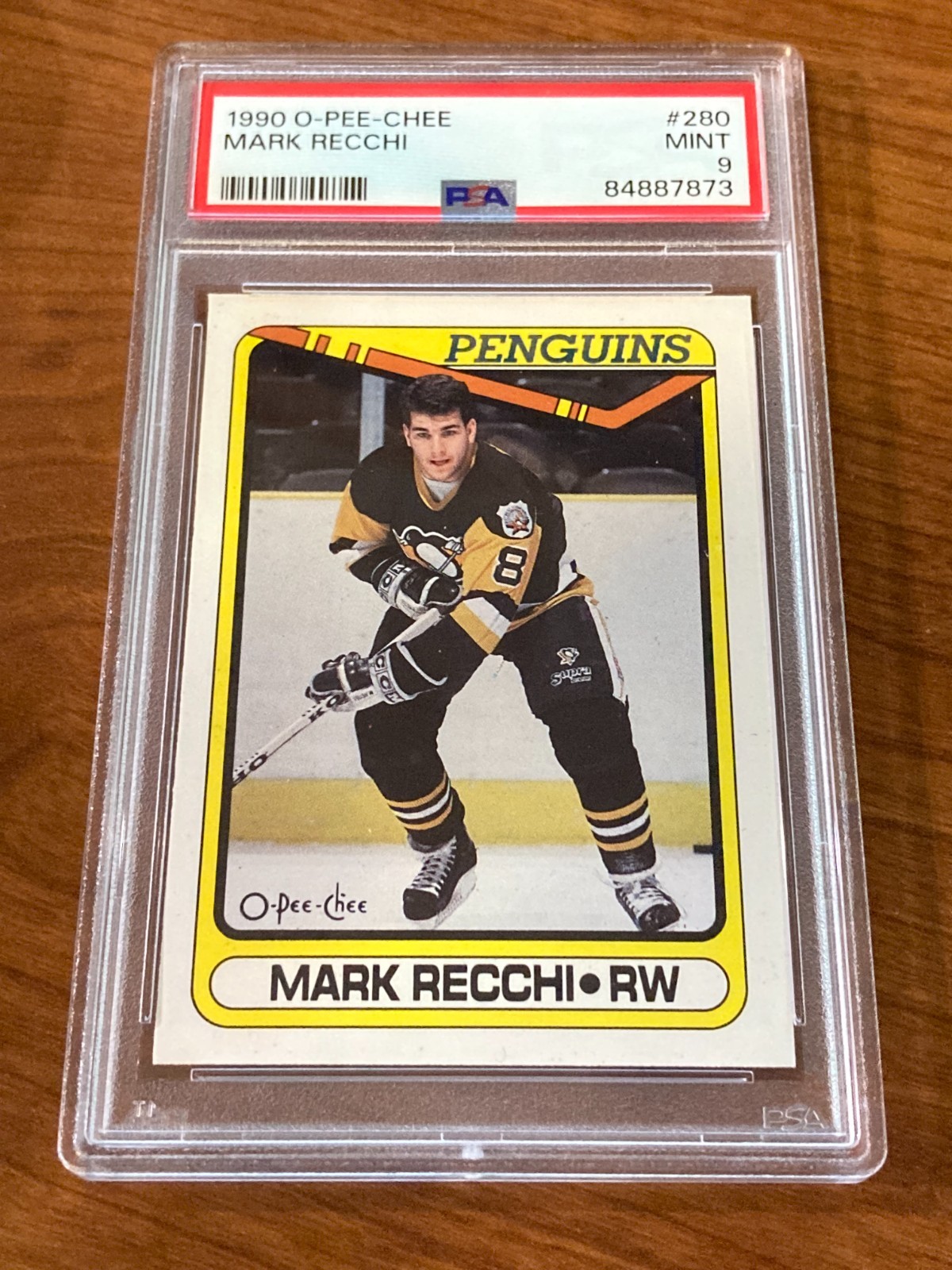 1990-91 O-Pee-Chee OPC Hockey #280 Mark Recchi RC Rookie HOF Graded PSA 9 MINT