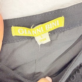 Gianni Bini Black Eyelet Ruffle Off Shoulder Slim Leg Jumpsuit Size L New