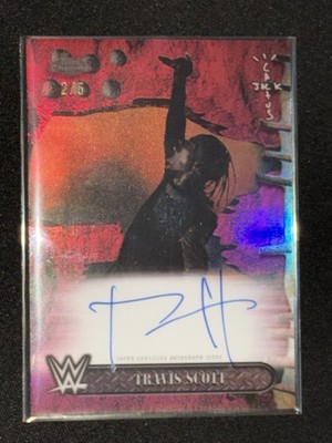 2025 Topps Chrome WWE X Cactus Jack Travis Scott True Red Auto 2/5 SSP