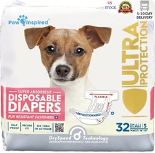 Paw Inspired 32ct Disposable Dog Diapers | Female Dog Diapers Ultra Protection |