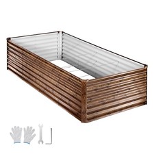 Uimoso Galvanized Metal Raised Garden Bed 8 x 4 x 2ft Rectangular Planter Box
