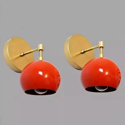 Pair of 1950's Mid Century Italian Eyeball Shade Wall Sconce Fixture Lamp/Light