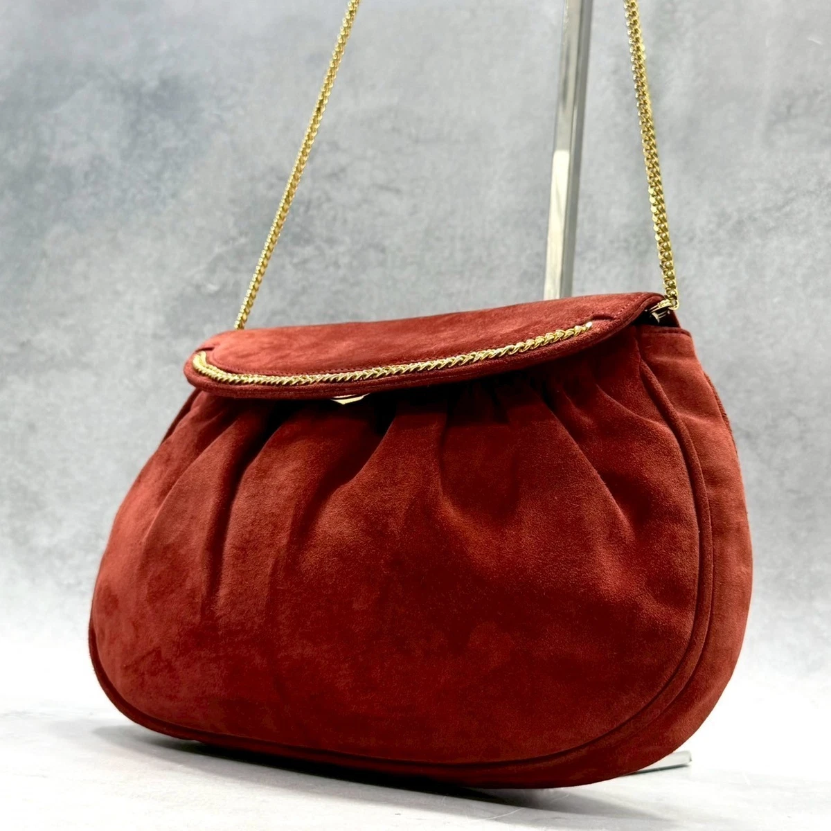 Salvatore Ferragamo Gancini Backpack Suede Red Gold Auth 138631 Salvatore Ferragamo Gancini Medium Top Handle Bag | ShopSimon main image 3