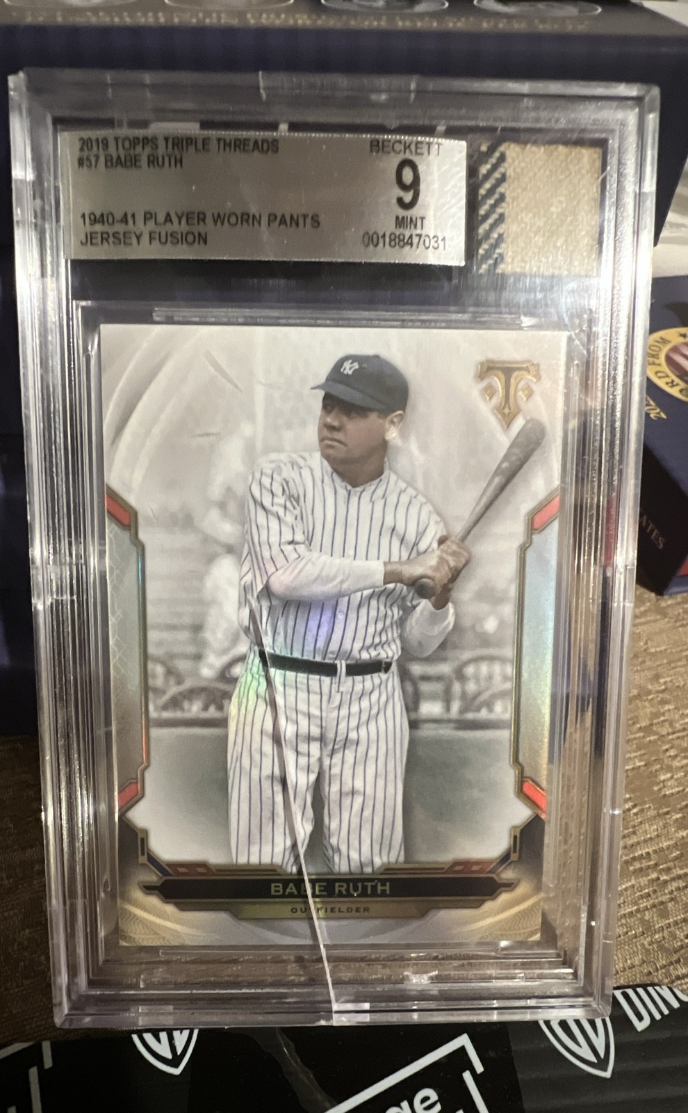 2019 Topps Triple Threads Babe Ruth W/Player Worn Patch W/ Pinstripe BGS 9 Mint