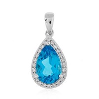 Cavill Marambaia Topas Tropfen AnhäNger 4,68Ct 925 Silber Rhodiniert Mit Zirkon