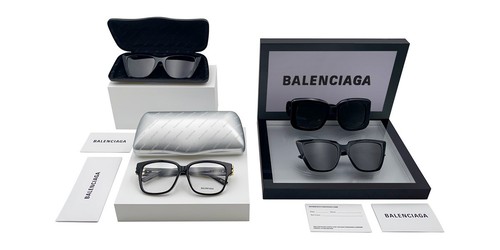 Balenciaga BB0157S Sunglasses Men Black Gray Wrap 65mm New 100% Authentic - Picture 9 of 12