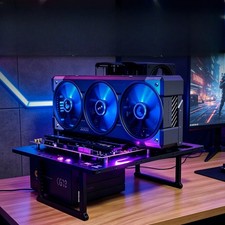 Horizontal Open Frame PC Case ATX MATX DIY Chassis 360 Water Cooling Desktop