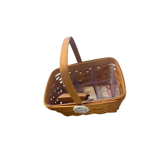 Cut Rabbits Easter Longaberger Basket w/ Easter Tag, Easter Cut Out Top, Lid and divided ...