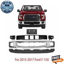 New Front Bumper Chrome Fog Lights Assembly Kit For 2015-2017 Ford F-150