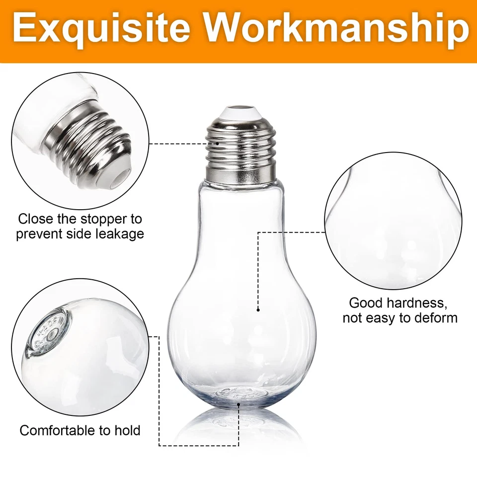 Paquete de 40 adornos de bombilla de plástico transparentes rellenables frascos de caramelo, decoración artesanal Foto 3 de 4