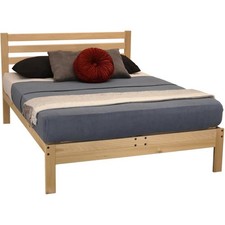Full Platform Bed Solid Wood Slatted Headboard Made in USA Bedroom Frame