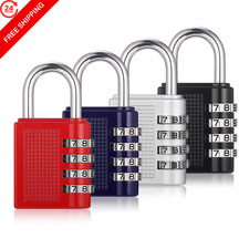 JIANTA 4 Pack Combination Lock, 4 Digit Code Padlock, Black Red Silver Blue