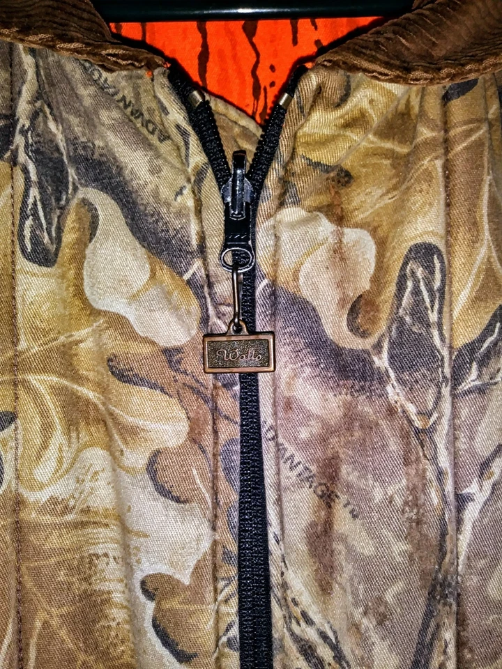 VINTAGE XL WALLS Reversible Orange & Camo Hunting Jacket Coat Realtree Archery - Image 3 of 4