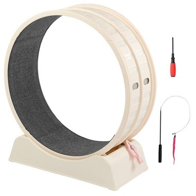 Cat Exercise Wheel White with Lock 30'' Large Cat Treadmill Wheel for Indoor