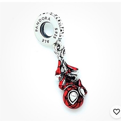 Pandora Marvel Spider-Man Dangle Charm 925 Silver Red Enamel 792323C01
