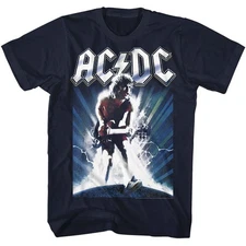 AC/DC Angus Young Navy Rock and Roll Music Band T-Shirt