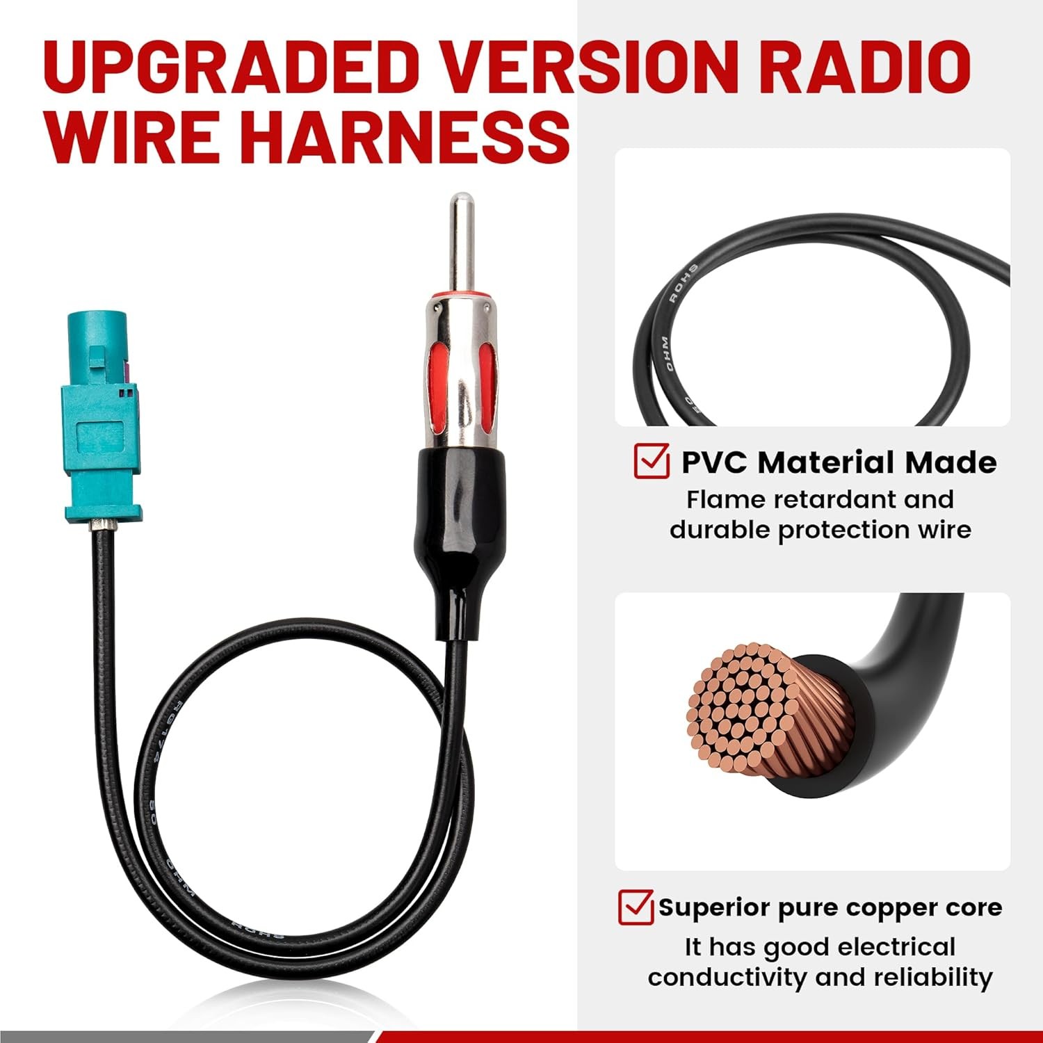 Car Stereo Radio Wire Harness Antenna Adapter For Dodge RAM 1500 2500 2013-2019