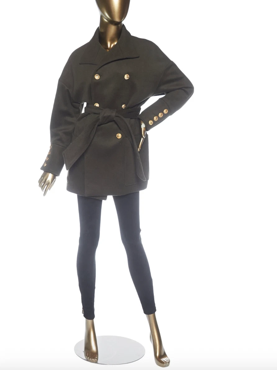 Balmain — Balmain Wool Coat Army Green