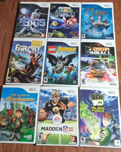 Nintendo Wii games bundle lot 9 games Super Mario galaxy, Farley, Lego Batman
