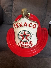 Vintage Texaco Fire Chief Toy Fireman Hat Helmet 1960s USA Powers On