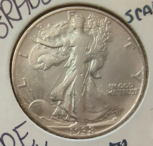 1938 D LIBERTY WALKING HALF DOLLAR == LOW MINTAGE - 491,600