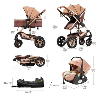 Baby Stroller Combo Car Seat, Baby Travel System,Reversible Pram 3