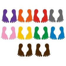 10 Pairs Colorful PVC Footprint Floor Stickers for Kindergarten, Classroom, K...