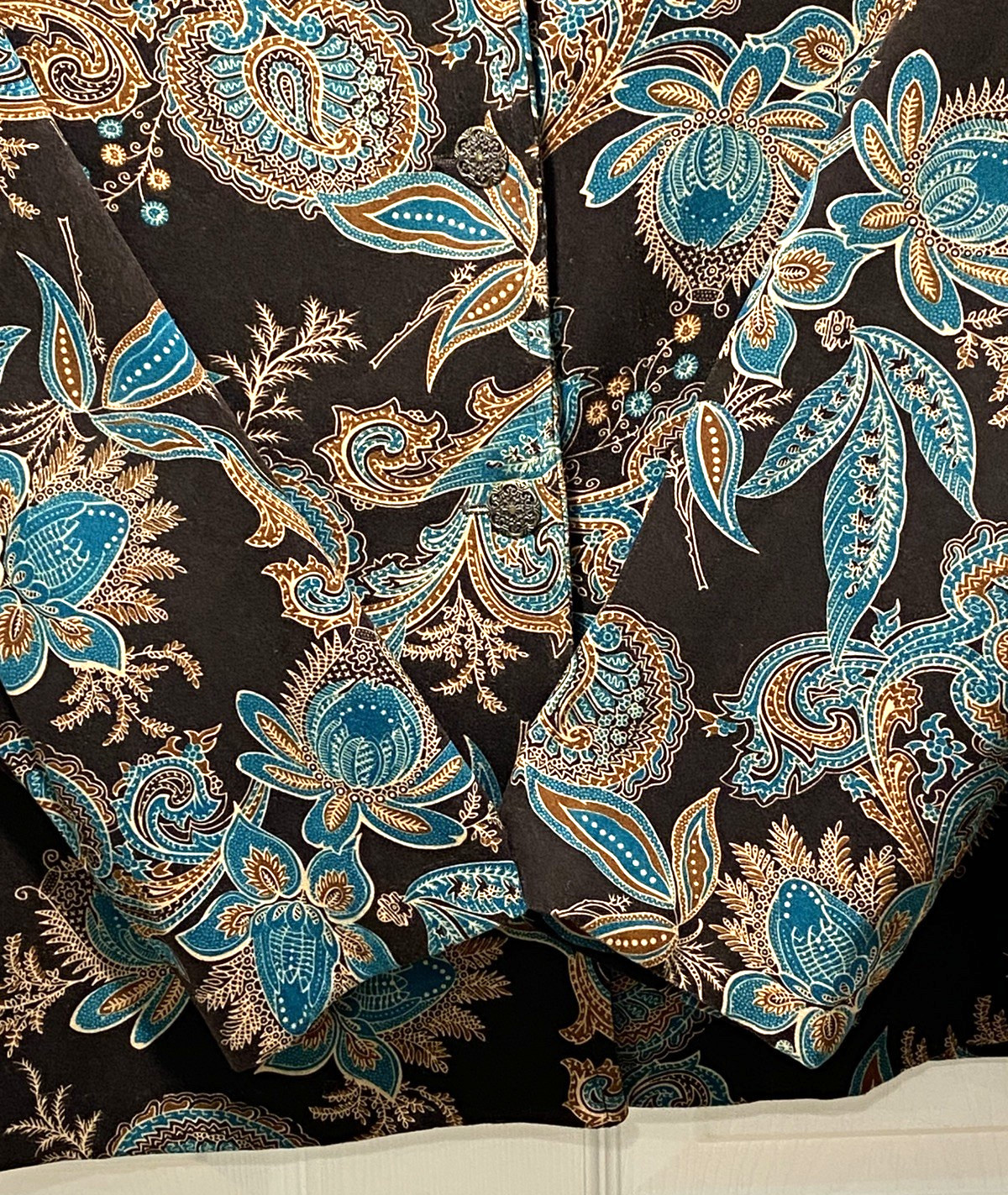 Notations Button Front Top Jacket Brown Turquoise… - image 7