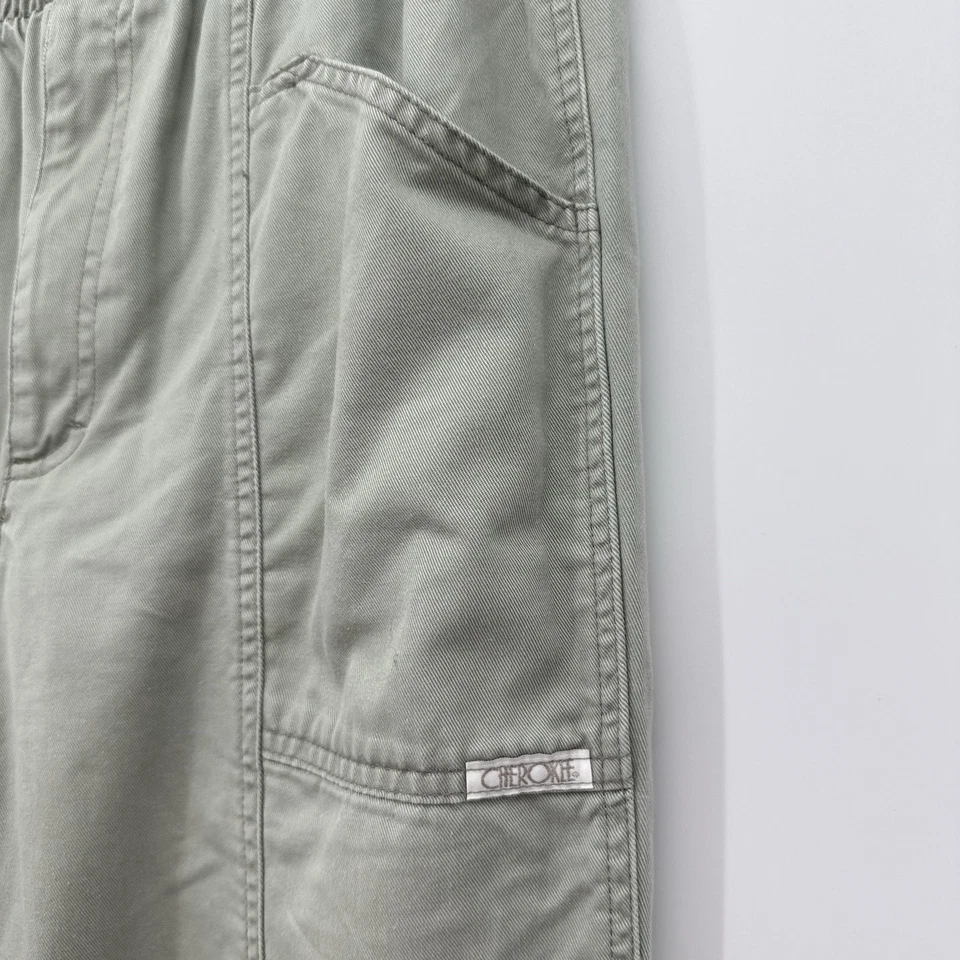 Cherokee Green Cotton Pants Elastic Ankle Size 10 Casual - Image 4 of 4