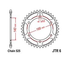 JT Steel Rear Sprocket 525 42T BMW F 800 GS w/8.5 mm Bolts 2008-2018