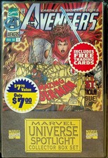 Marvel Universe Spotlight Collector Box Set Spiderman Card Pack Avengers