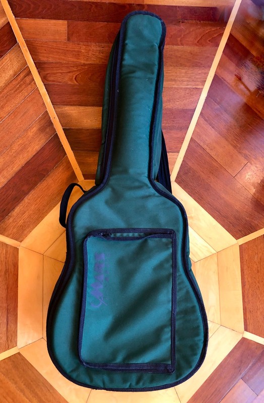 RARE VINTAGE Mars Music Green Acoustic Guitar Gig Bag Padded w/EMC20P Levys