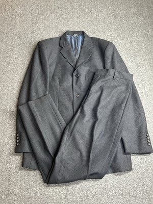 Banana Republic Wool Suit Mens 42R 34x32 Black Classic Tailored Made In Italy