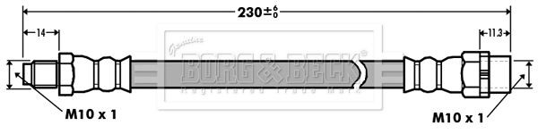 BORG & BECK BBH7398 Brake Hose Rear Right Left Outer 232mm Length Fits BMW Z4