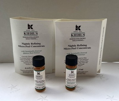 2 x Kiehl s Dermatologist Solution Nightly Refining Micro Peel Concentrate 4ml