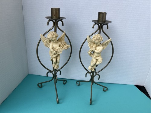 Juego de 2 candelabros cónicos House Of Lloyd vintage de metal/resina - Imagen 1 de 5