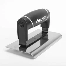 HUSKY Stainless Steel Concrete Hand Edger (6" X 3", 3/8"R) Comfort Grip Handle
