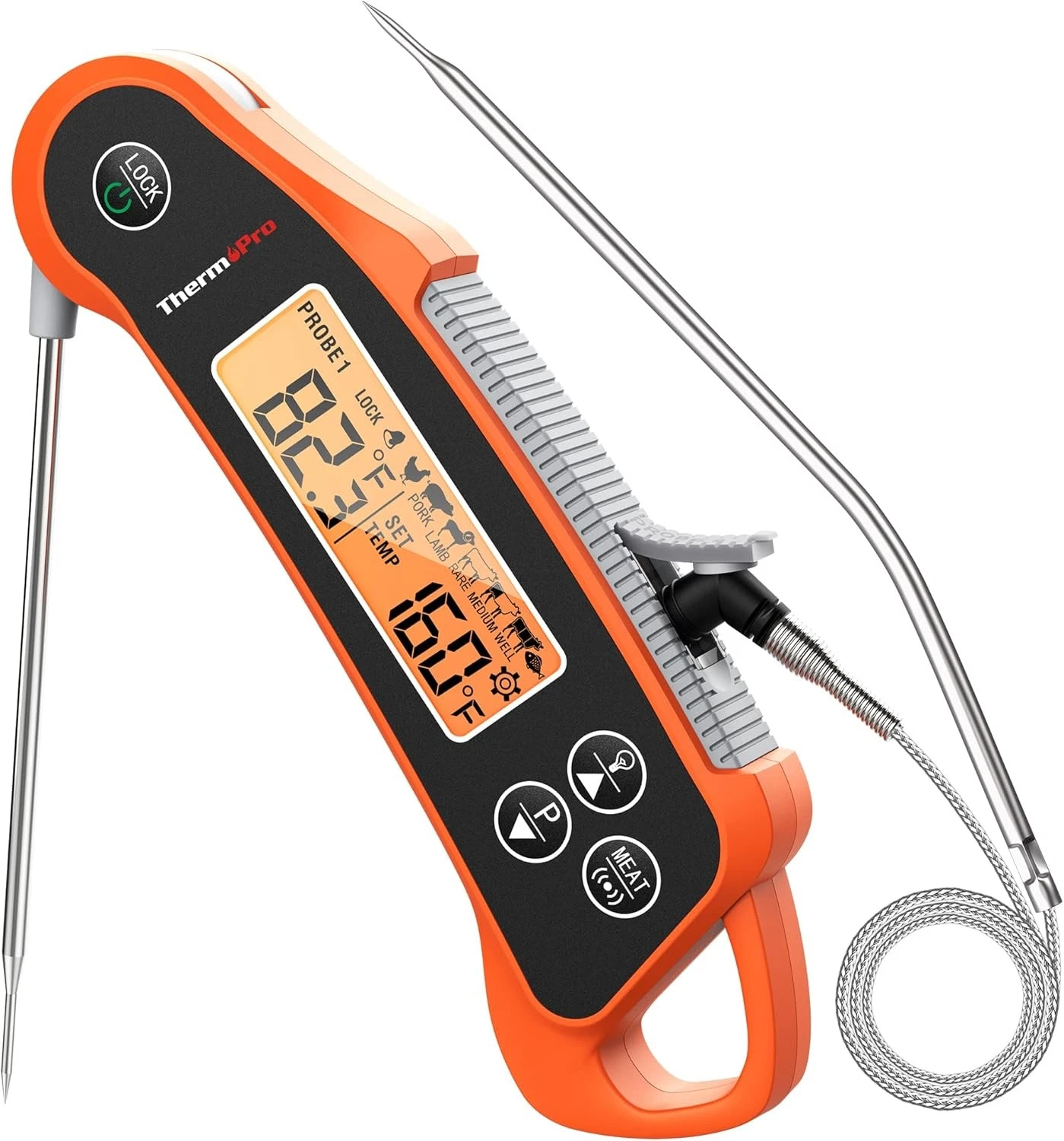 ThermoPro TP710 Instant Read Meat Thermometer Digital Cooking 2-in-1 Waterproof