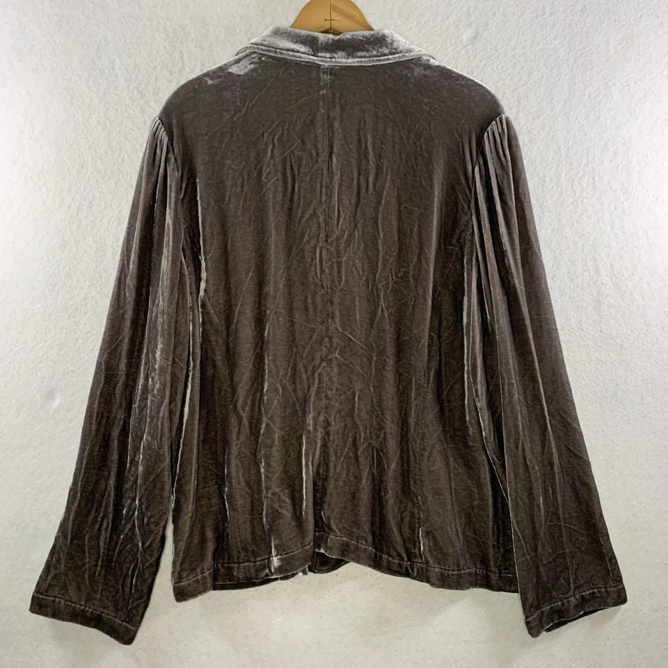 Blazer Mujer Terciopelo Aplastado Talla L Taupe Boho Romántico Capricho Vacaciones Grunge Foto 4 de 4