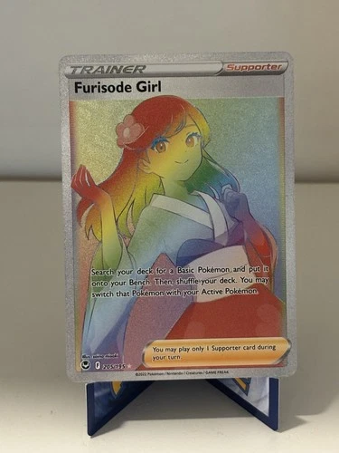 Pokémon TCG Furisode Girl Silver Tempest Holo Card 205/195 Secret Rare