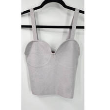 Sweater Tank Grey Knit Crop Medium Base Tank Small Soft