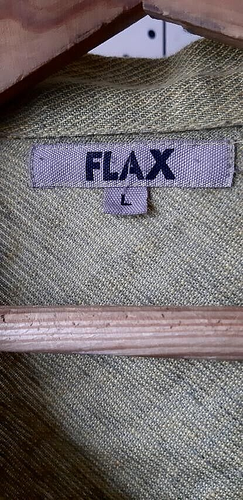 FLAX Women Natural Linen Mustard Jacket Tunic Top Shirt Pockets Lagenlook Size L - Picture 10 of 12