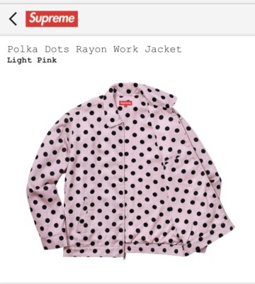 18SS Supreme Polka Dots Rayon WorkJacket